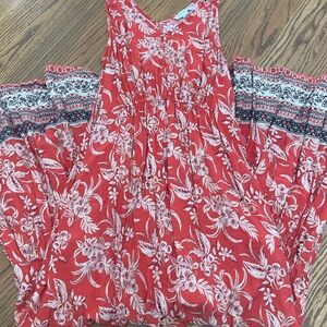 beachlunchlounge Red and White Floral Dress
